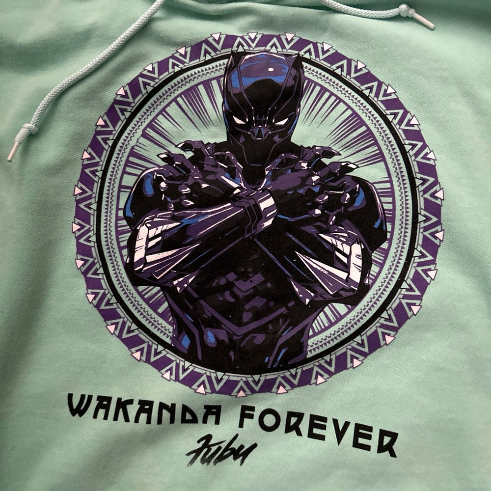 FUBU Marvel Wakanda Forever Hoodie Mint Green Size Large